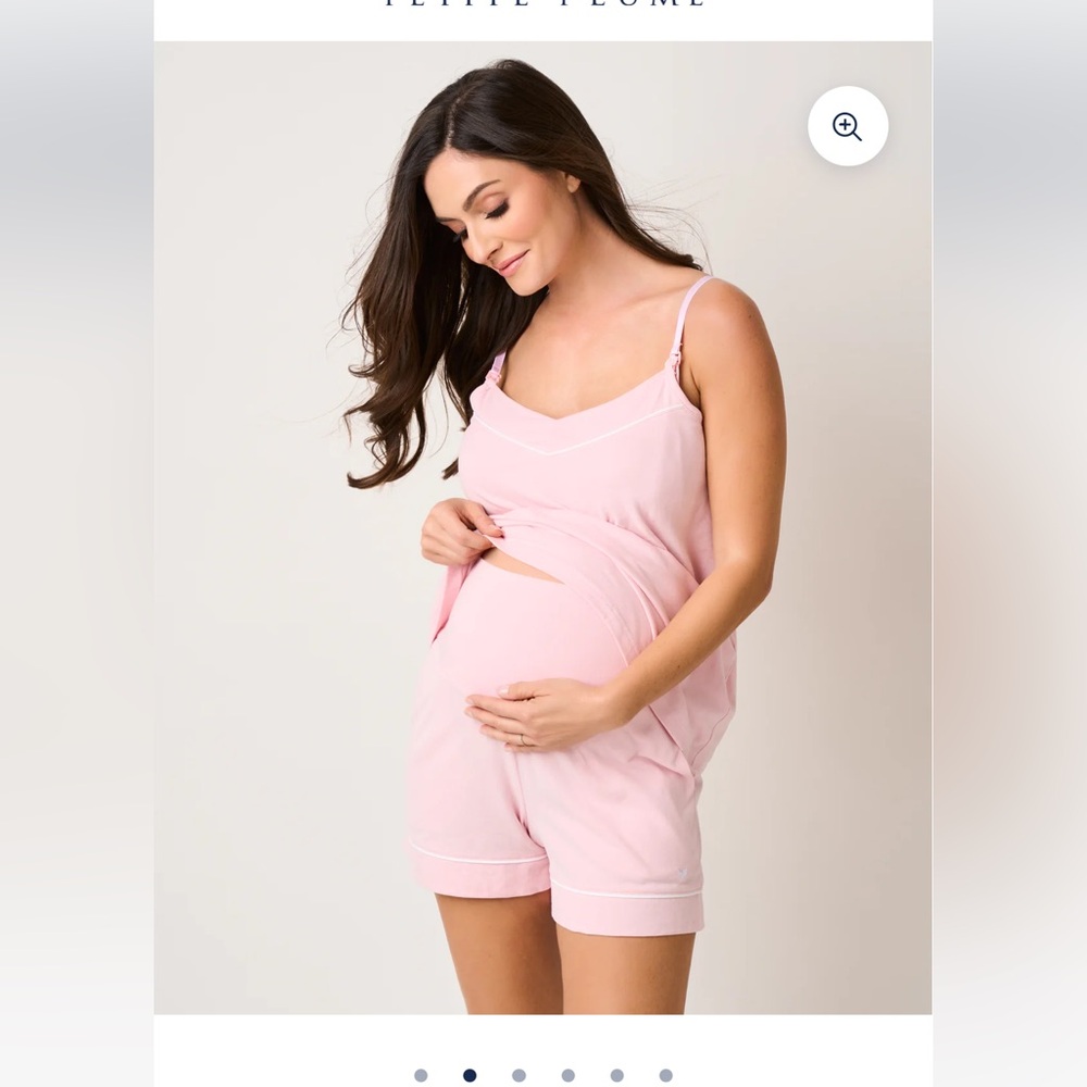 Petite Plume Soft Pink Maternity Pajama Set
